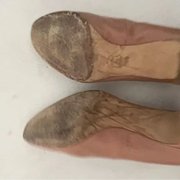 Tory Burch Blush Oak Raleigh Pump runway gold logo dress shoes rare heels - Picture 10 of 11